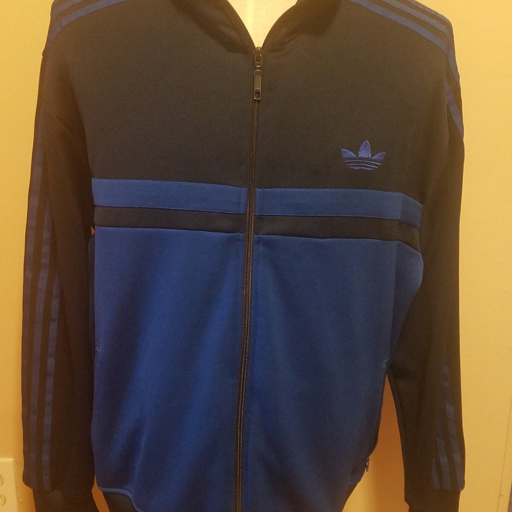 Blue Adidas zip-up hoodie